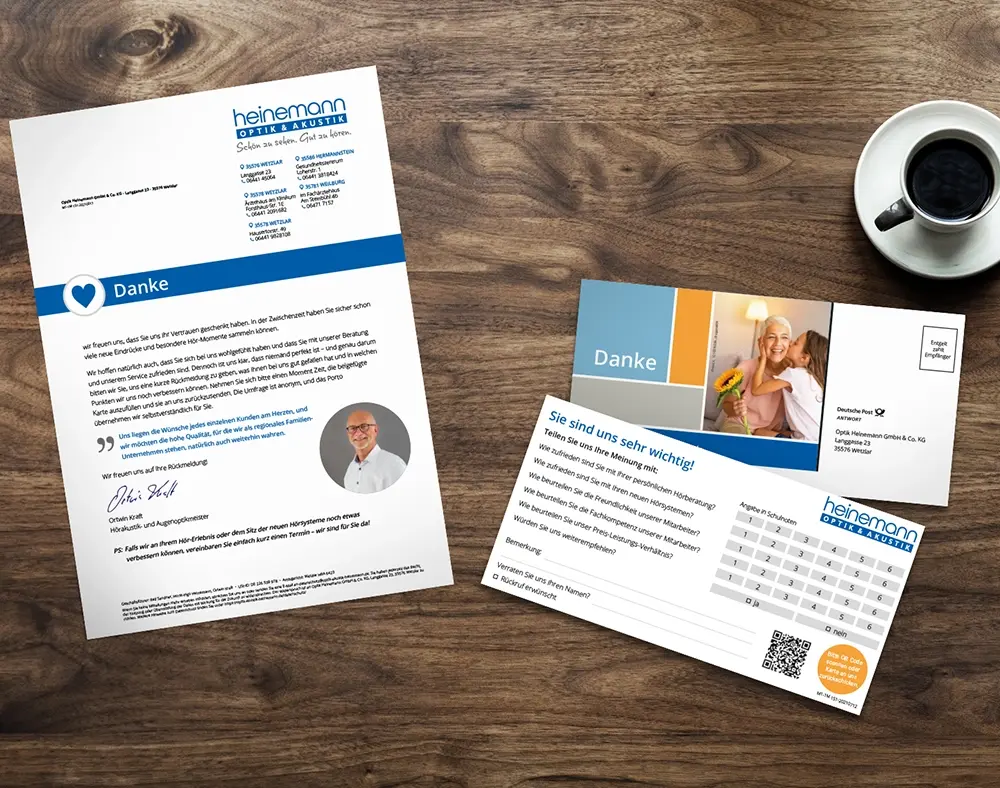 Beispiel eines individualisierten Sina-Mailing von heinemann Optik 