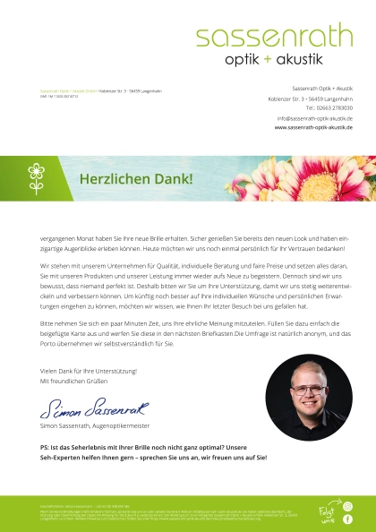Danke-Mailing, Sassenrath Optik Akustik